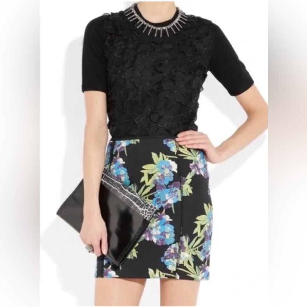 Elizabeth & James floral zip scuba skirt Sz S